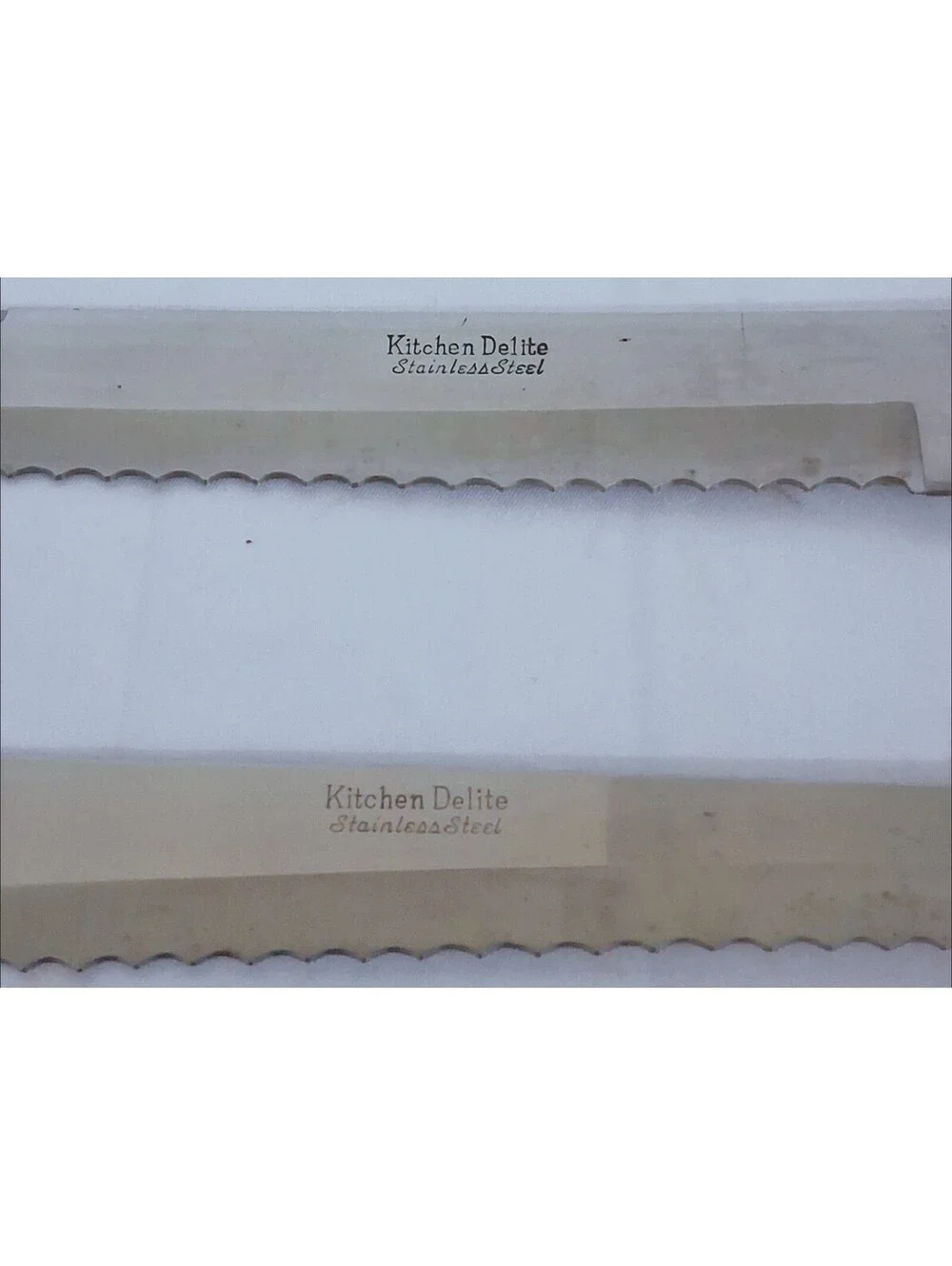 Vintage KITCHEN Delite Knife Set 2pc Stainless Steel Japan Serrated Wood Handles
